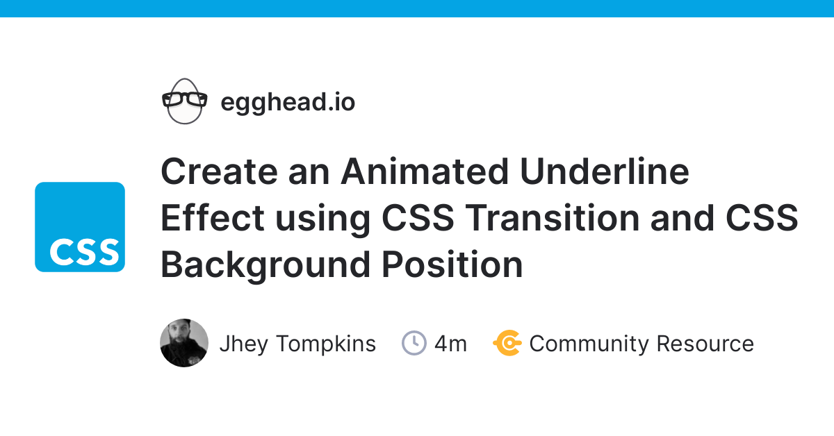 Create an Animated Underline Effect using CSS Transition and CSS Background  Position 