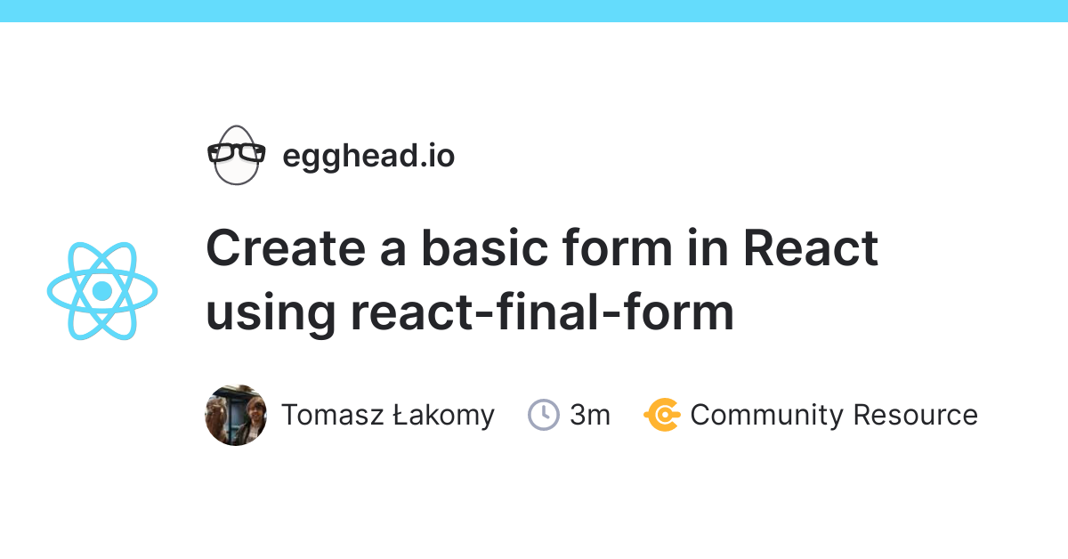 Create a basic form in React using react-final-form
