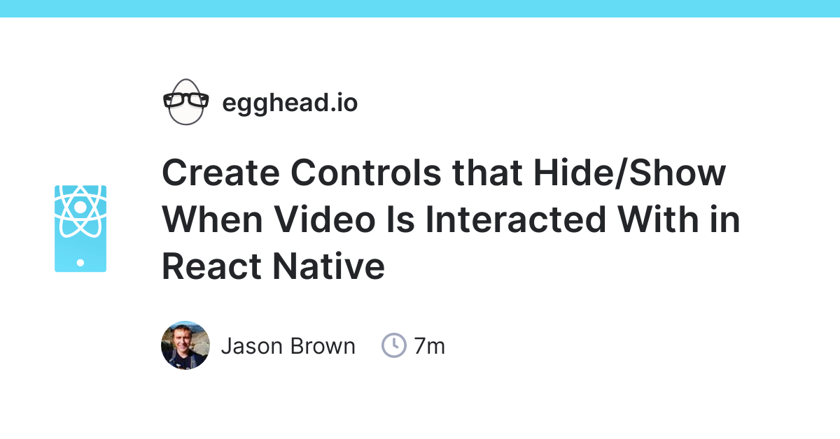 Create Controls that Hide/Show When Video Is Interacted With in React Native  